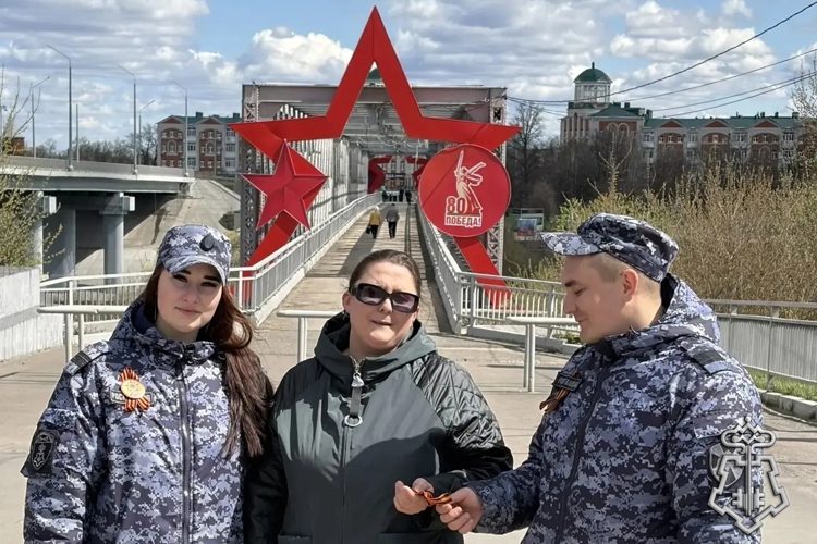 В Ельце росгвардейцы присоединились к Всероссийской акции «Георгиевская ленточка» 